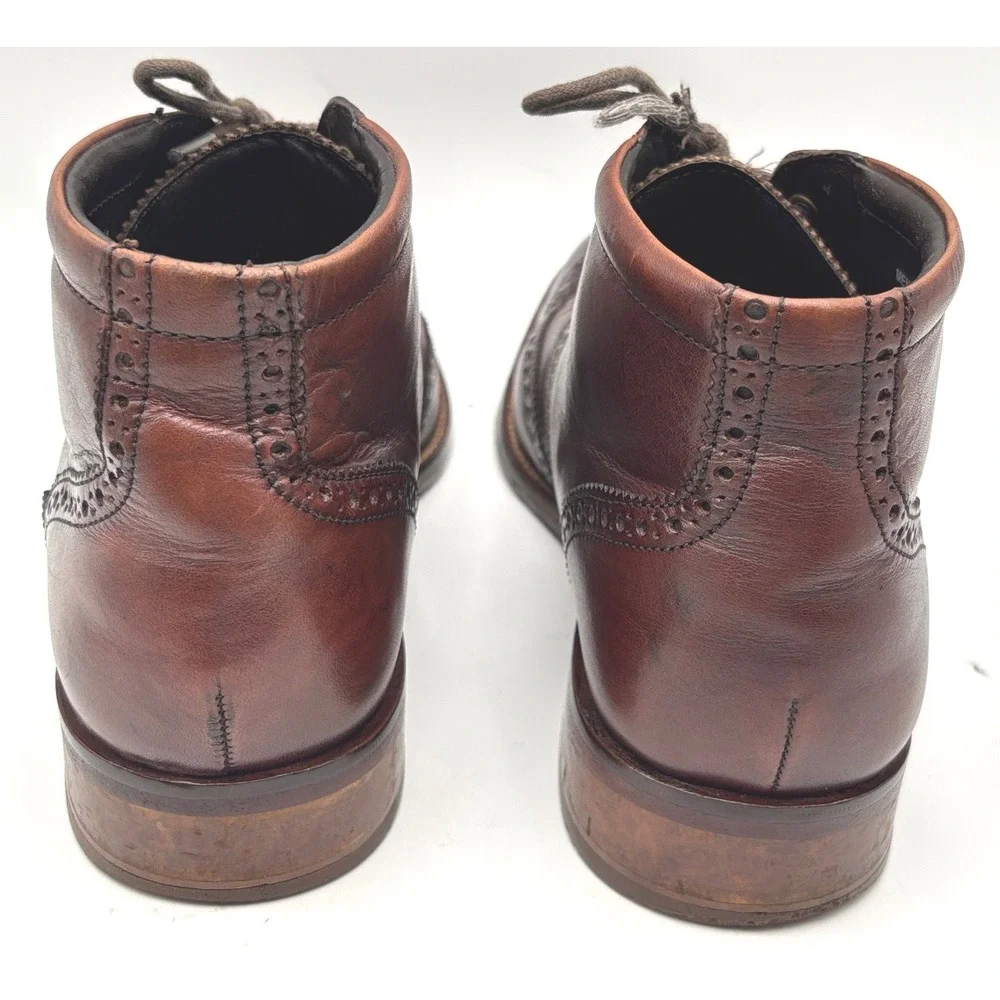 Cole Haan Mens Brown Leather Wingtip Brogue Chukka Boots C11053 Size 8.5 M